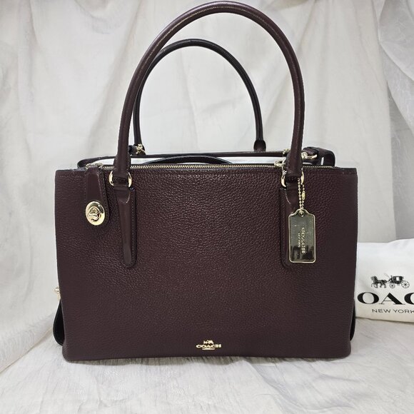 Coach Handbags - COACH BROOKLYN CARRYALL 34 in Oxblood